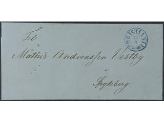 Norway. Prephilately. Cover sent from CHRISTIANIA 27.9.1850 to Spydeberg.