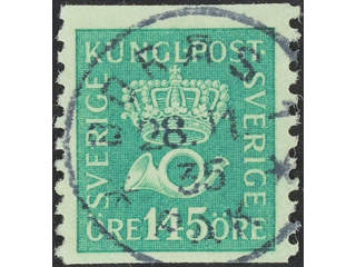 Sweden. Facit 174 used , 145 öre yellow-green. EXCELLENT cancellation BORÅS 1 28.11.35.