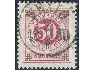 Sweden. Facit 36c used , 50 öre violetish carmine. Superb cancellation WEXIÖ 2.9.1880.