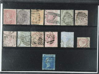 Britain. Used 1855–1880. All different, e.g. Mi 13z, 14, 24, 28, 38a, 40, 47, 51, 58, …
