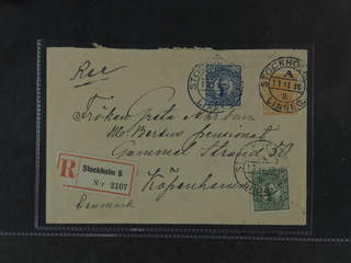 Sweden. Facit 72, 79, 85 cover , 2+5+20 öre on registered cover semt from STOCKHOLM …