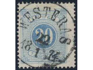 Sweden, Sverige, Sverige, Sverige. Postage due Facit L6a used, 20 öre blue, clear …