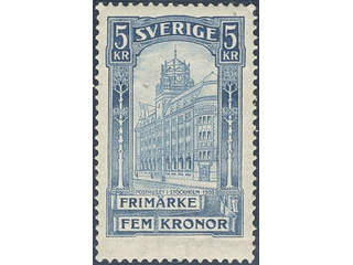 Sweden. Facit 65 ★★ , 1903 General Post Office 5 Kr blue (1). Very fine. SEK 5000