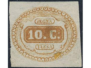 Italy. Postage due Michel 1d ★, 1863 Numeral 10 c brown-orange. EUR 2200