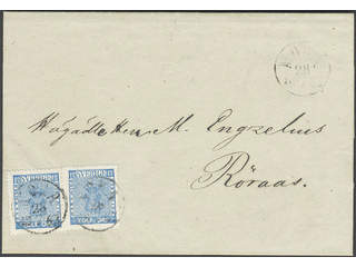 Sweden. Facit 9l cover , 2x12 öre blue, dense background on beautiful cover sent from …