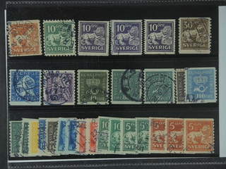 Sweden. Used 1920–36. Small coil stamps. All different, e.g. F 140Ccx, 141bz, 144Ccx, …