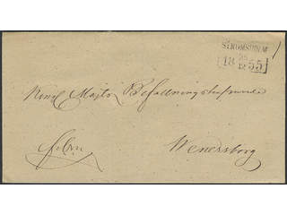 Sweden. U county. STRÖMSHOLM 25.12.1855, rectangular postmark. Cover sent during the …