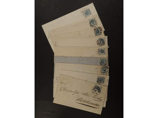 Sweden. Facit 21 cover , 12 öre perf. 14 on nine covers, partly in different shades, …