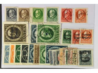 Germany Bavaria. Used 1867–1920. All different, e.g. Mi 107-08II, 110B, 112-15 B, …
