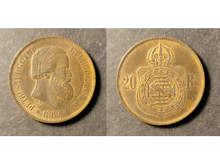 Brazil Pedro II (1831-1889) 20 reis 1869, UNC