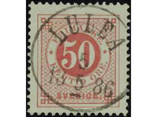 Sweden. Facit 36h used , 50 öre carmine-rose on calendered paper. EXCELLENT cancellation …