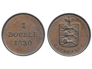 Coins, Great Britain, Guernsey. William IV, Spink 7202, 1 double 1830. XF-UNC.