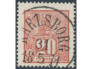 Sweden. Facit 16 used , 20 öre red. EXCELLENT cancellation KARLSBORG 31.5.1871. Position …