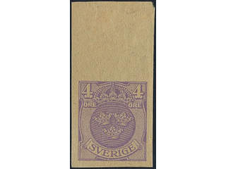 Sweden. Facit 70P (★), 4 öre proof on brownish paper. EXCELLENT.