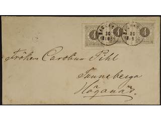 Sweden. Facit 29 on cover, 3x4 öre on cover sent from BACKARYD 30.10.1884 to Höganäs, …