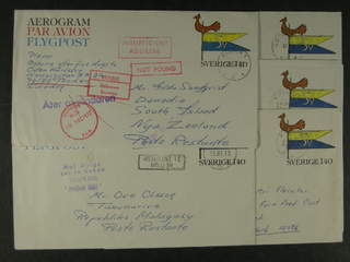 Sweden. Postal stationery, areogram Facit Ae6 , Aerogram 1.40 kr (+20 öre), five usages …