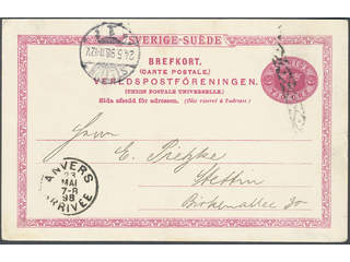 Sweden. Postal stationery, Single postcard, Facit bKe13, Postcard 10 öre dated 'Gbg 20/5 …