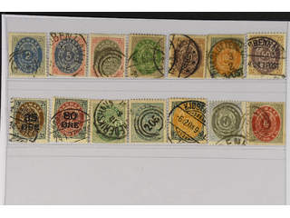 Denmark. Used 1870–1902. All different, e.g. F 20, 30, 34-37, 44, 47, 49-50, 52. Mostly …