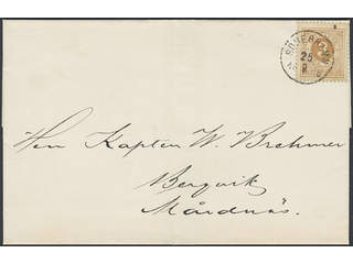 Sweden. Facit 28b cover , 3 öre on printed matter sent from SÖDERHAMN 25.9.1878 to …