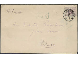 Sweden. Facit 20j cover , 6 öre lilac on printed matter sent from STOCKHOLM 22.3.1876 …