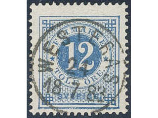 Sweden. Facit 32e used , 12 öre dull greyish blue. EXCELLENT cancellation WESTERÅS …