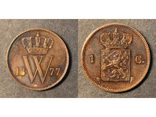Nederländerna Willem II (1840-1890) 1 cent 1877, XF-UNC