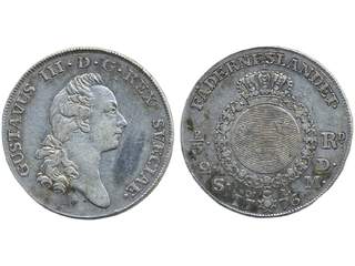 Coins, Sweden. Gustav III, SM 55, 2/3 riksdaler 1776. 19.43 g. Stockholm. Minor …