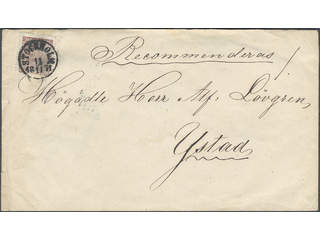 Sweden. Facit 11 cover , 30 öre on beautiful registered cover sent from STOCKHOLM …