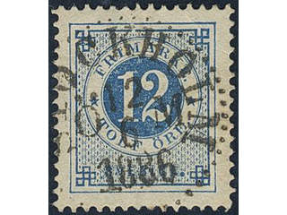 Sweden, Sverige, Sverige, Sverige. Facit 32h used, 12 öre dark blue–light blue on …