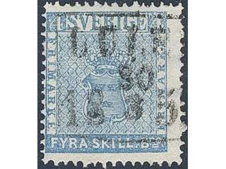Sweden. Facit 2h1 used , 4 skill light blue, medium-thick paper. Superb cancellation …