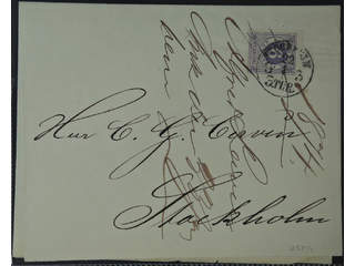 Sweden. Facit 20 cover , 6 öre on local cover cancelled STOCKHOLM 3.TUR 22.1.