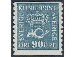 Sweden. Facit 167 ★★, 90 öre blue vertical perf 9¾. A3-ppr. SEK 3500