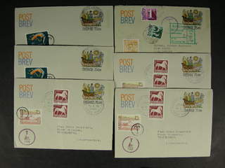 Sweden. Postal stationery, post letter Facit pB2 , 75 (+10) öre, eleven usages sent to …