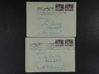 Sweden. Facit 353BB cover , 1944 The Swedish Navy 10 öre violet, pair, on four covers. …