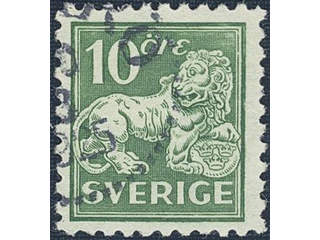 Sweden. Facit 144Ccbz used , 10 öre green type I perf 9¾ on four sides, wmk KPV. SEK 1500