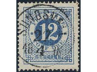Sweden. Facit 21m used, 12 öre blue. Superb canbcellation SUNDSVALL 27.4.1878. Signed by …