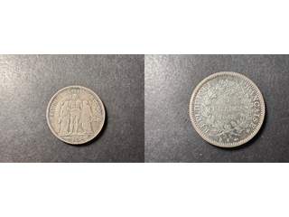 Frankrike 5 franc 1848 K, F-VF