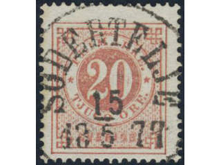 Sweden, Sverige, Sverige, Sverige. Facit 23c used, 20/20 öre dull red on pale orange. …