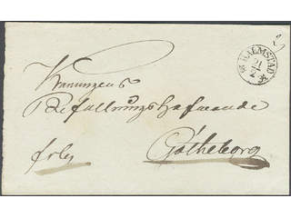 Sweden. N county. HALMSTAD 21.2.1834, arc postmark. Type 4 on cover sent to Gothenburg. …