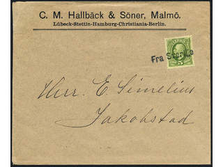 Sweden. Facit 52. Cancellations, DENMARK. Danish cancellation FRA SVERIGE (without M) …