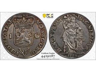 Netherlands East Indies Utrecht 1 gulden 1786, PCGS AU50