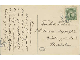 Sweden. Facit 79. ÅBXP 187 20.7.19xx, steamship mail postmark. Picture postcard (Arholma).