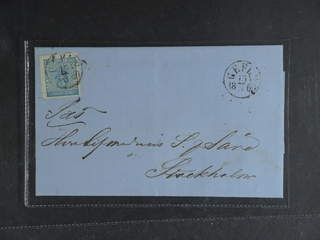 Sweden. Facit 9d1 cover , 12 öre light blue on beautiful cover sent from GEFLE 15.3.1860 …