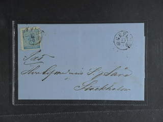 Sweden. Facit 9d1 cover , 12 öre light blue on beautiful cover sent from GEFLE 15.3.1860 …