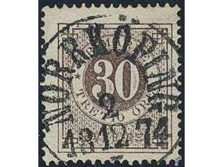 Sweden, Sverige, Sverige, Sverige. Facit 25f used, 30 öre blackish brown, smooth or …