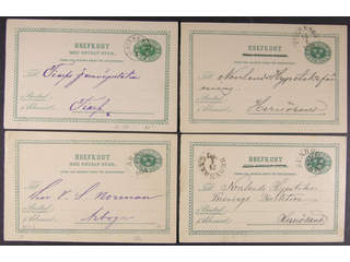 Sweden. Postal stationery, double postcard Facit bKd8 , Originating card 5 öre, four …