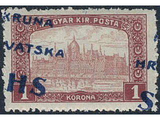 Yugoslavia. Michel 79 ★★, 1916 SHS overprint 1 kr brown dull red/red with heavy …