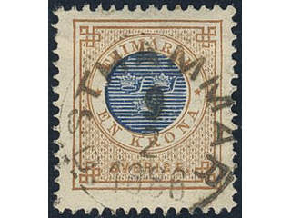 Sweden, Sverige, Sverige, Sverige. Facit 38e used, 1 Krona orange-brown/dark blue on …