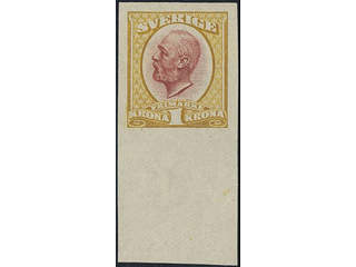 Sweden. Facit 60P (★), Proof type P, olive yellow/dull red with sheet margin. EXCELLENT.