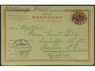 Sweden. Postal stationery, double postcard Facit bKd3 , Reply card 10+10 öre with unused …
